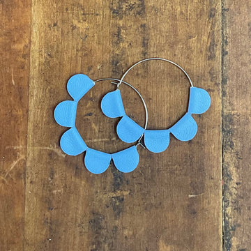 Scandinazn | Daisy Petal Hoops in Light Blue