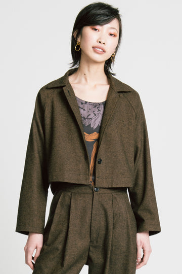 Cycle Jacket Brown Herringbone