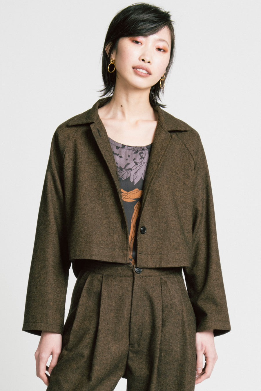 Cycle Jacket Brown Herringbone