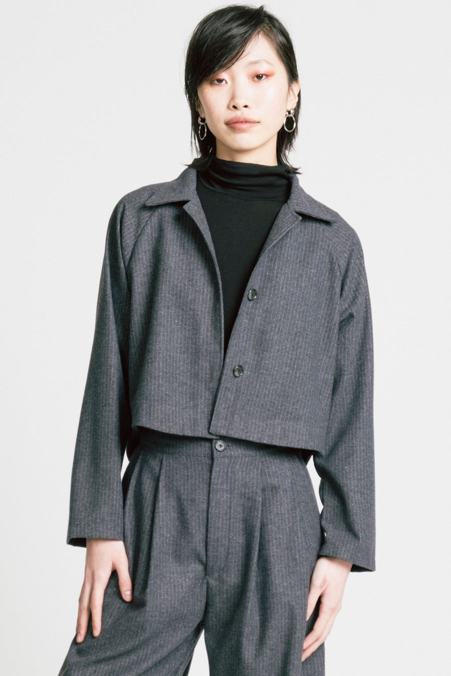 Cycle Jacket Denim Pinstripe