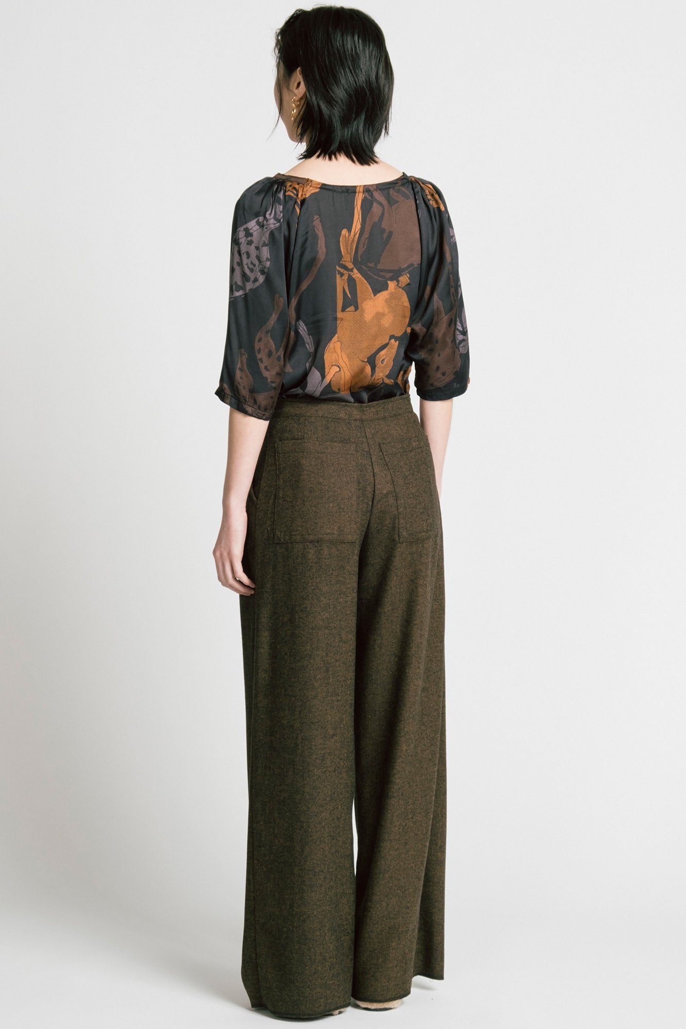 Memory Pants Brown Herringbone