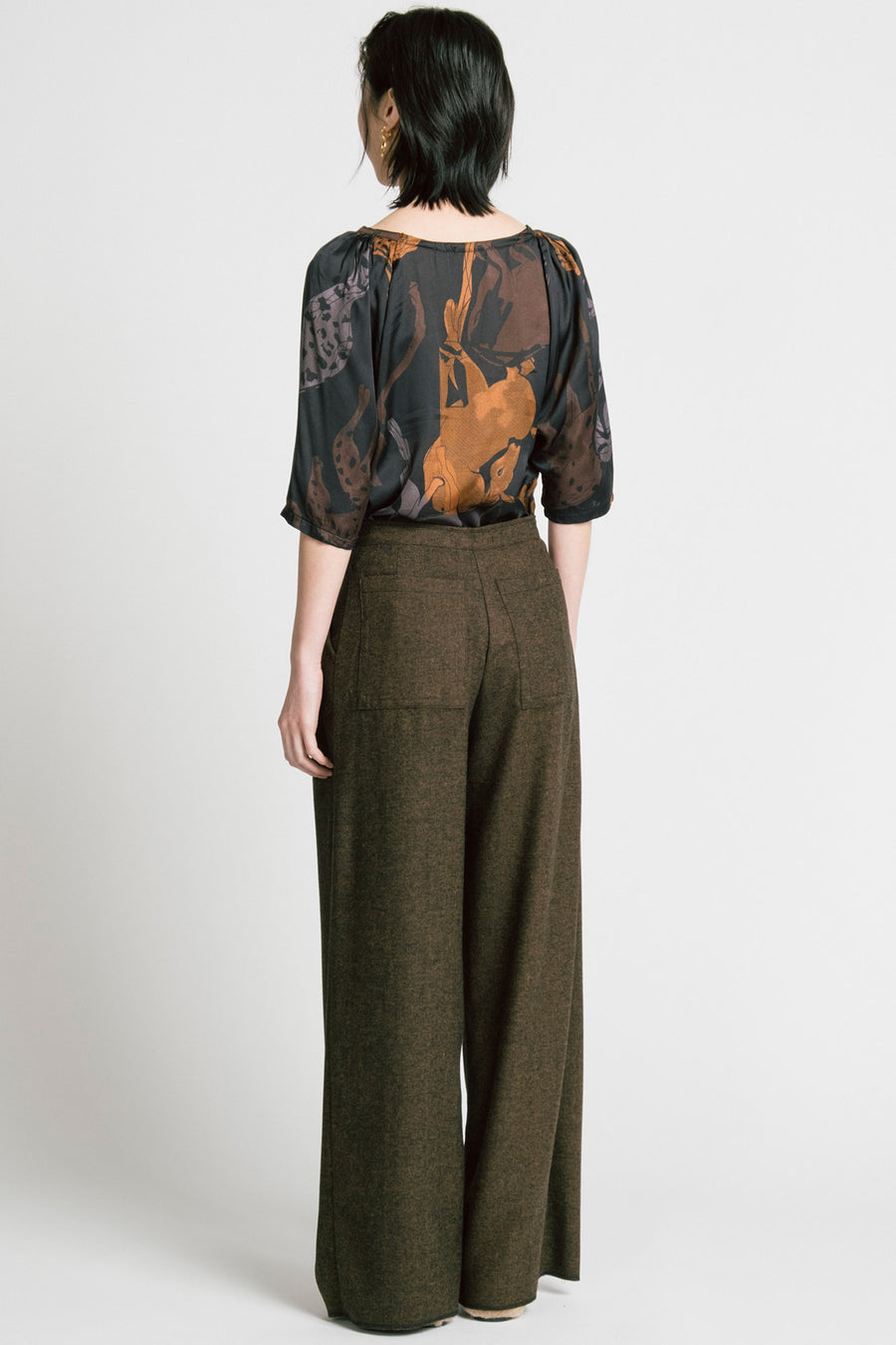 Memory Pants Brown Herringbone