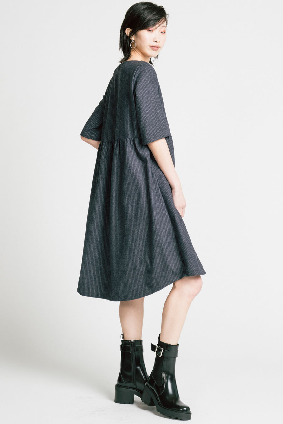 Period Dress Denim Pinstripe