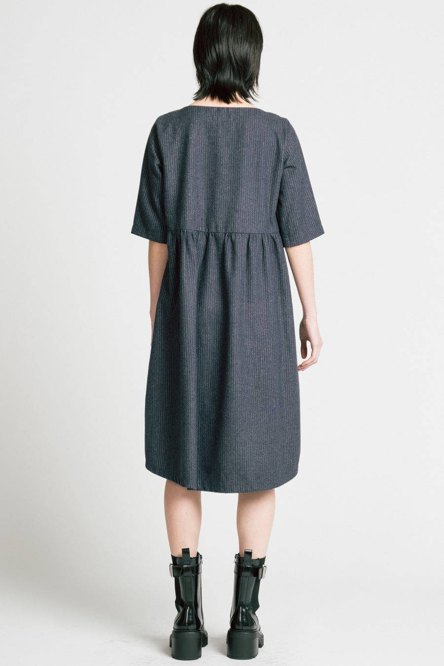 Period Dress Denim Pinstripe