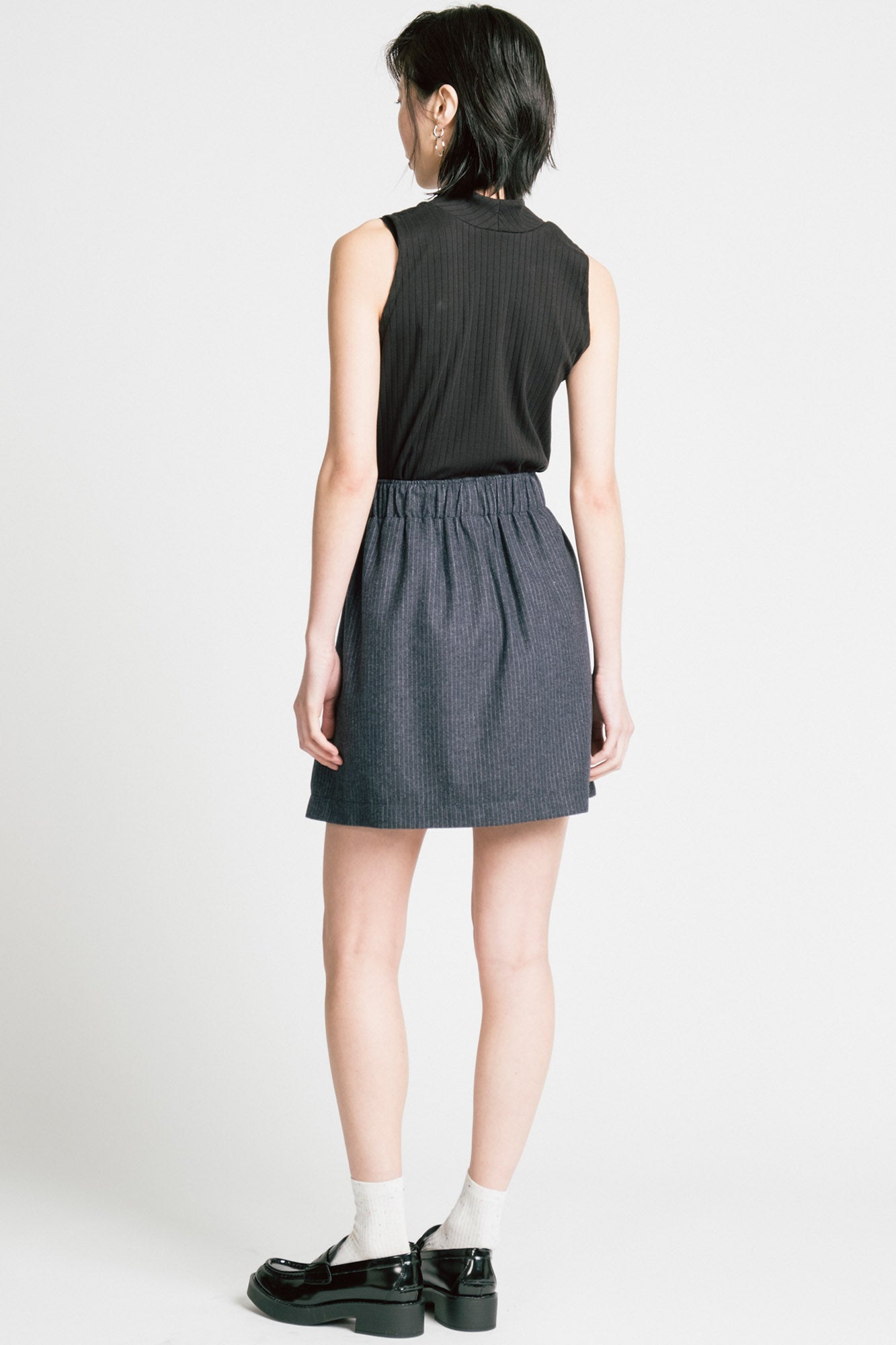 Trouble Skirt Denim Pinstripe