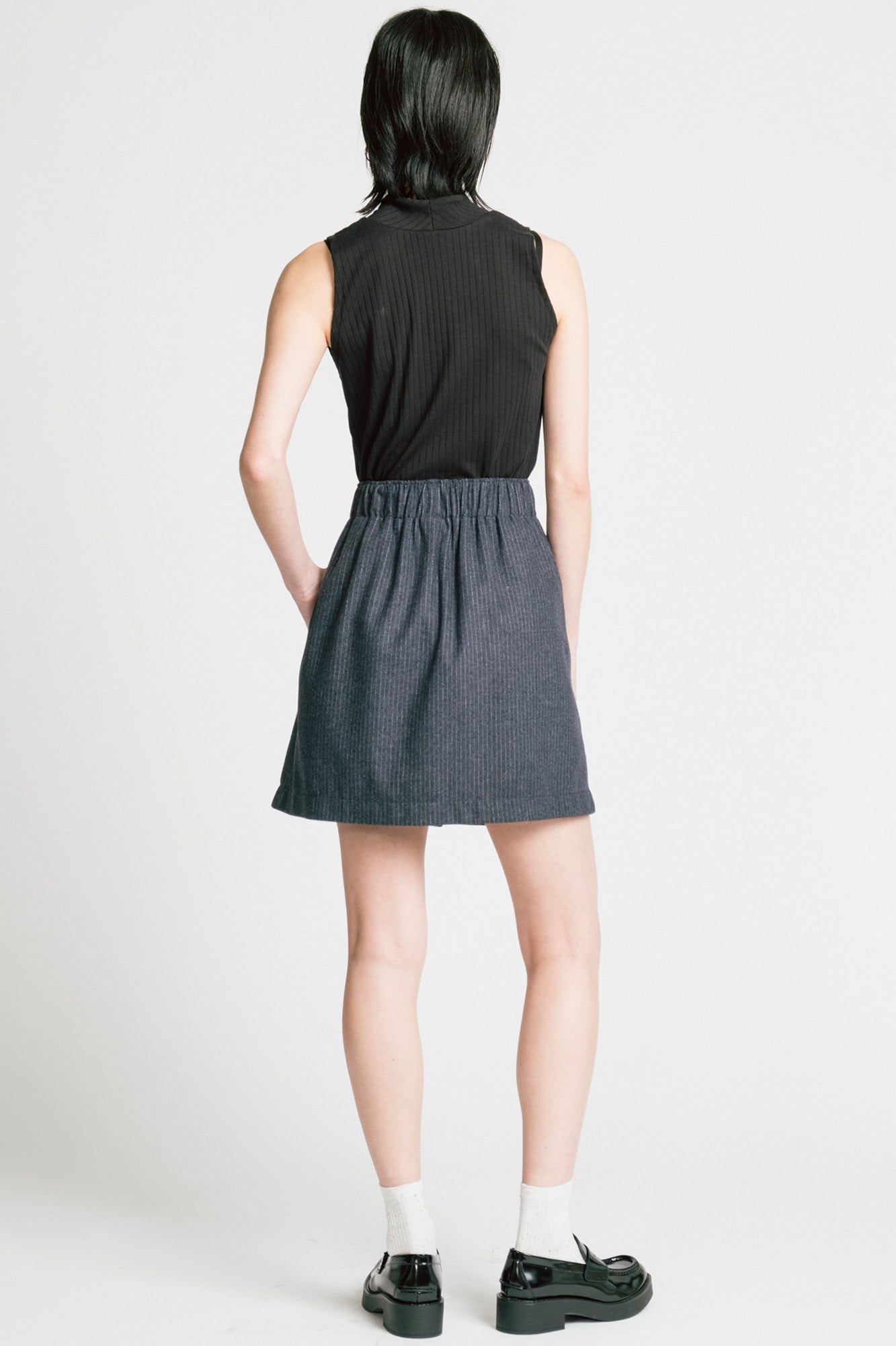 Trouble Skirt Denim Pinstripe
