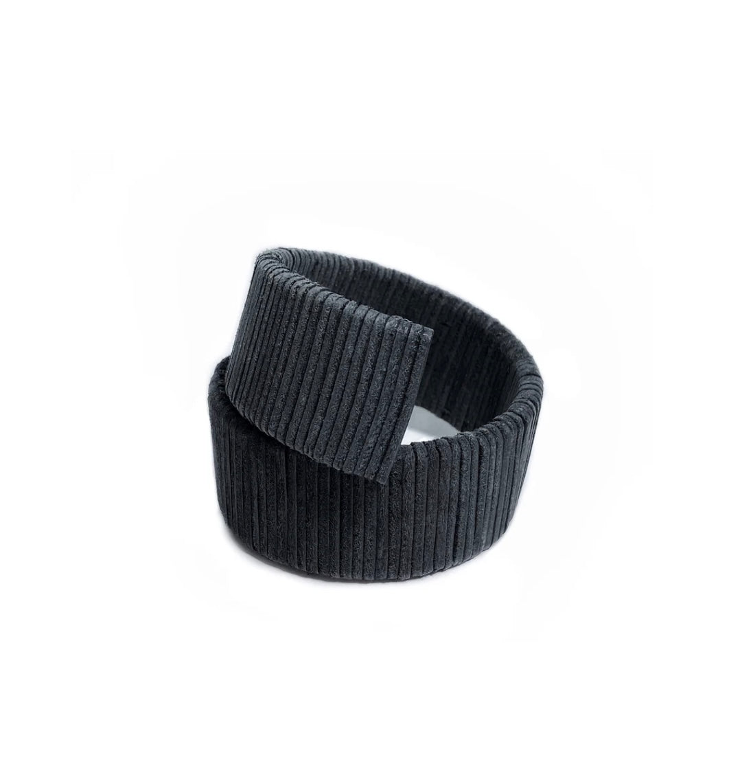 Ribbed Cuff Bracelet in Wine
