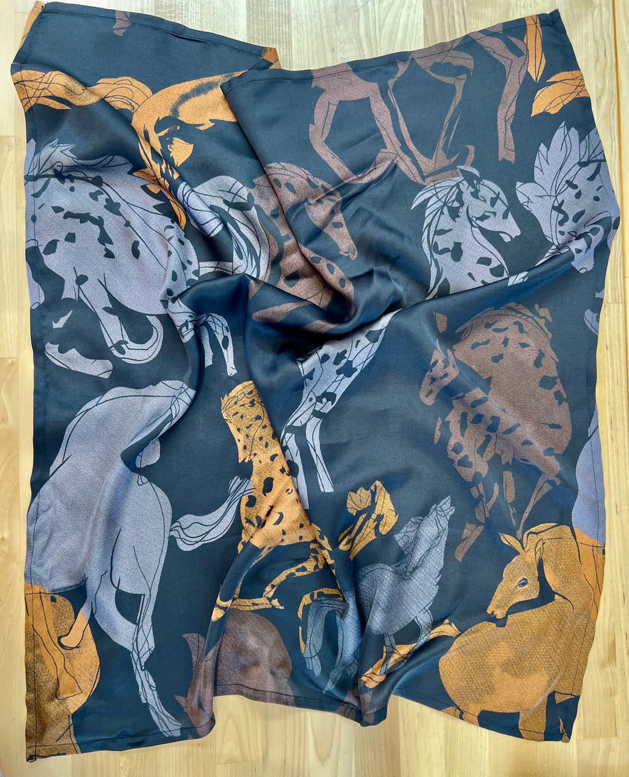 Phase Scarf, Horse Print