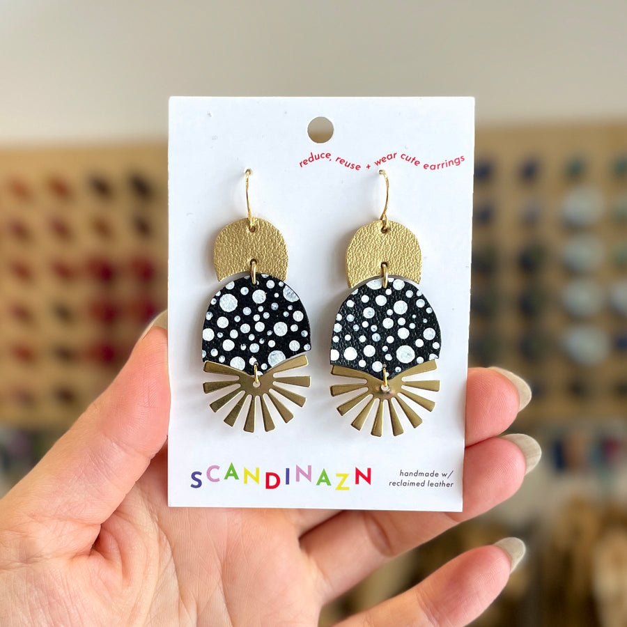 Scandinazn | Radial Burst Earrings in Black