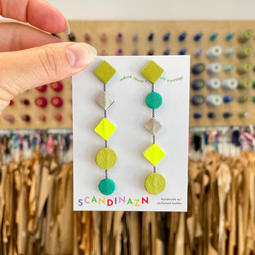 Scandinazn | Cascading Shapes Earrings in Greens