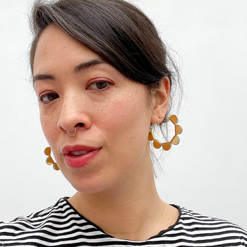 Scandinazn | Daisy Petal Hoops in SHINY Gold